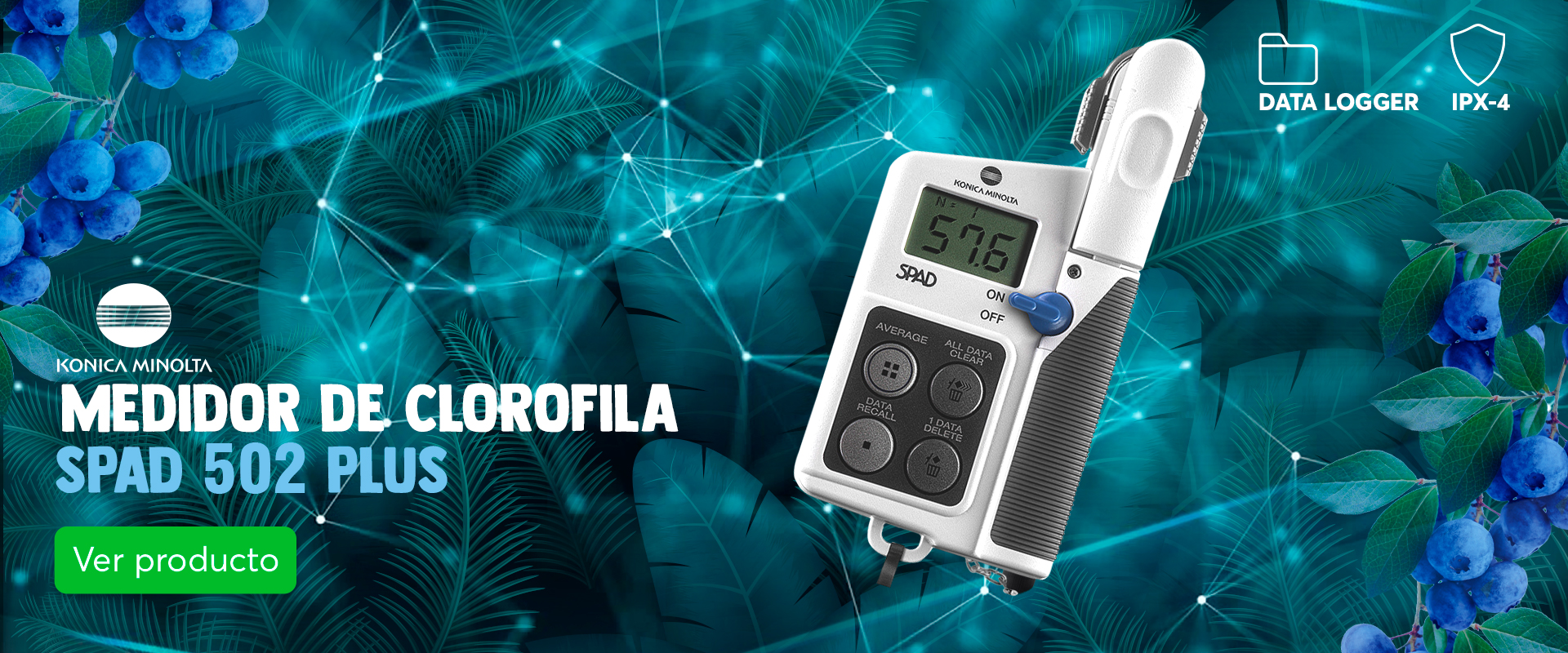 Medidor de clorofila SPAD502 PLUS con data logger 2900PDL